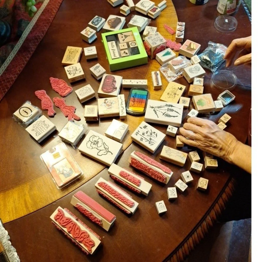 Huge Rubber Stamp Lot Wood Mounted Holiday Nature Studio G Hampton Art Hero Arts